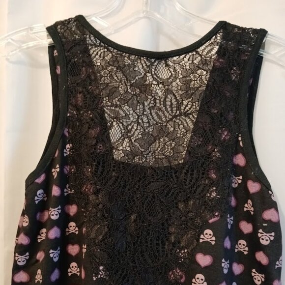 New LIQUID PARTY Halloween Skulls Hearts Gothic Punk Tunic T-shirt Tank Top Smal - Picture 7 of 9